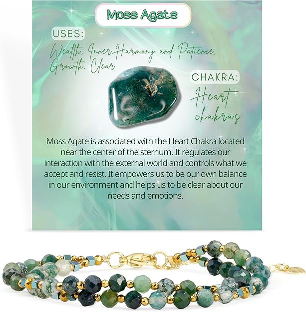 Geometric Natural Stone Crystal Beaded Bracelet Unisex Handmade Jewelry