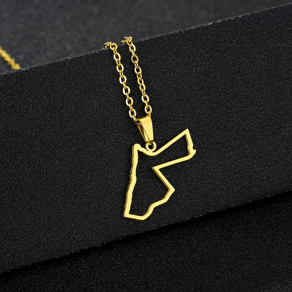 Collana con ciondolo geometrico per donna e uomo, catena a medaglione in acciaio inossidabile con ciondolo in acciaio al titanio e finitura galvanica