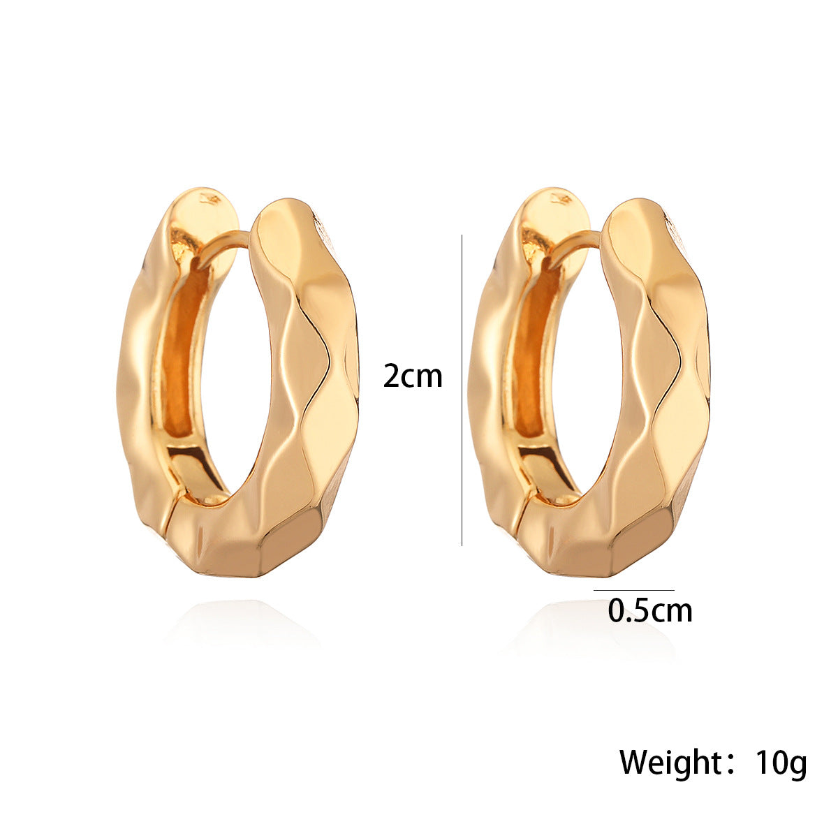Geometric Vintage-Style Copper Hoop Earrings with Micro-Pave Detailing for Women
