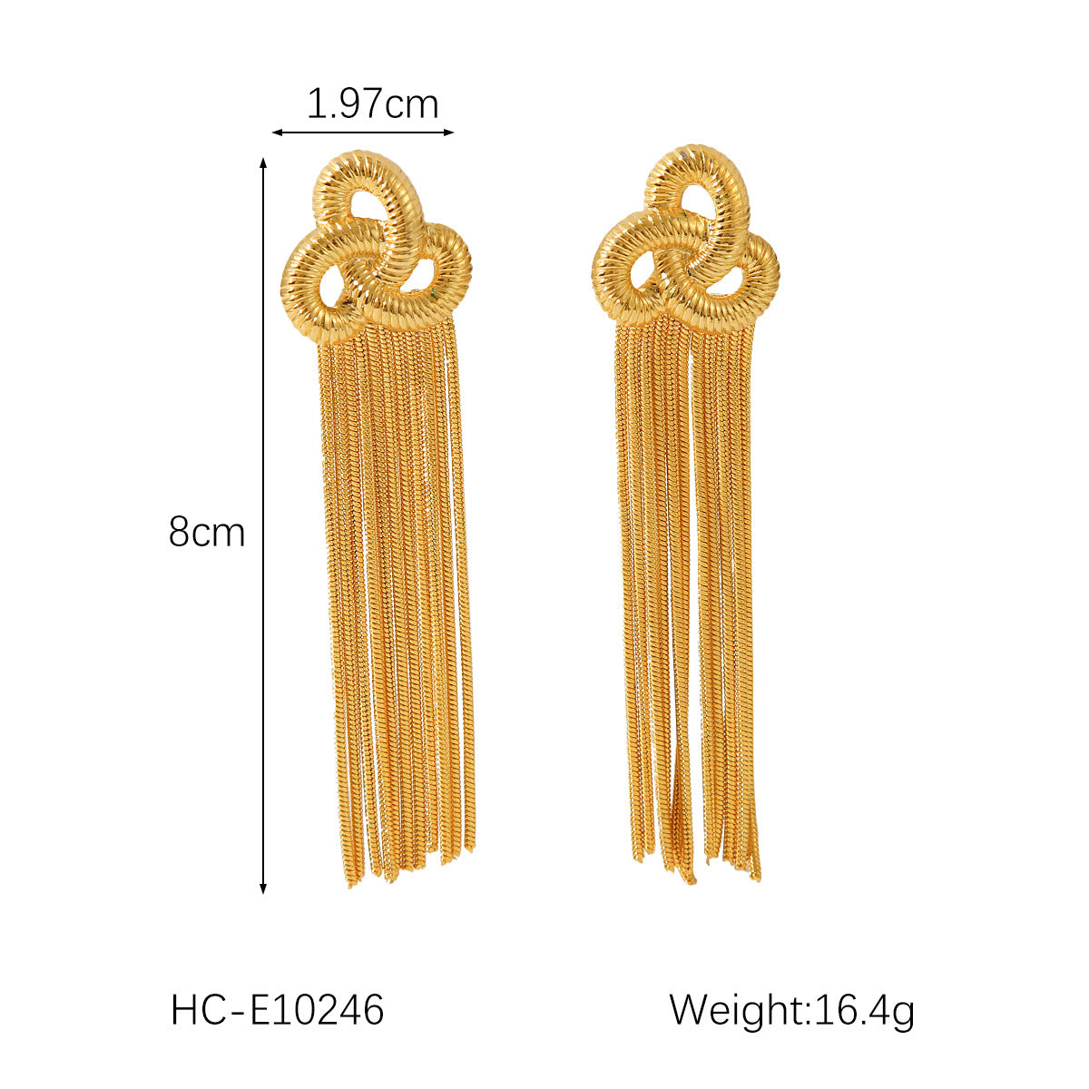Minimalist Heart-Shaped Stainless Steel Dangle Earrings with Tassel Detail for Women
