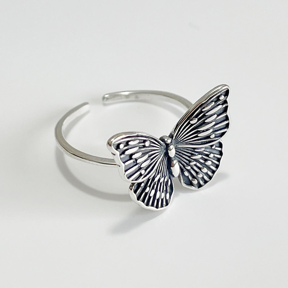 Anello a farfalla minimalista in argento sterling 925 per donna