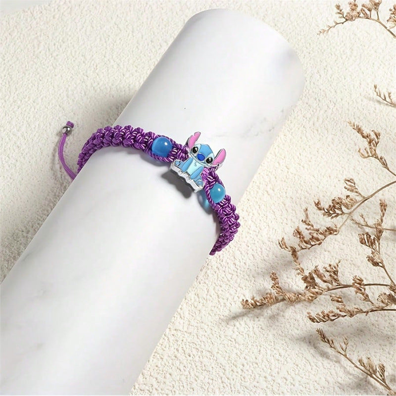 Bracciale Artigianale per Bambini con Ciondolo a Stella in Lega Ispirato al Cartone Animato della Principessa Anna