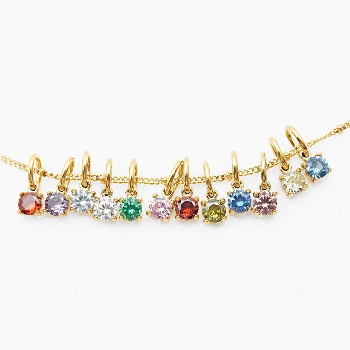 Geometric Square Crystal Pendant Plated Stainless Steel Necklace DIY Charm Bar