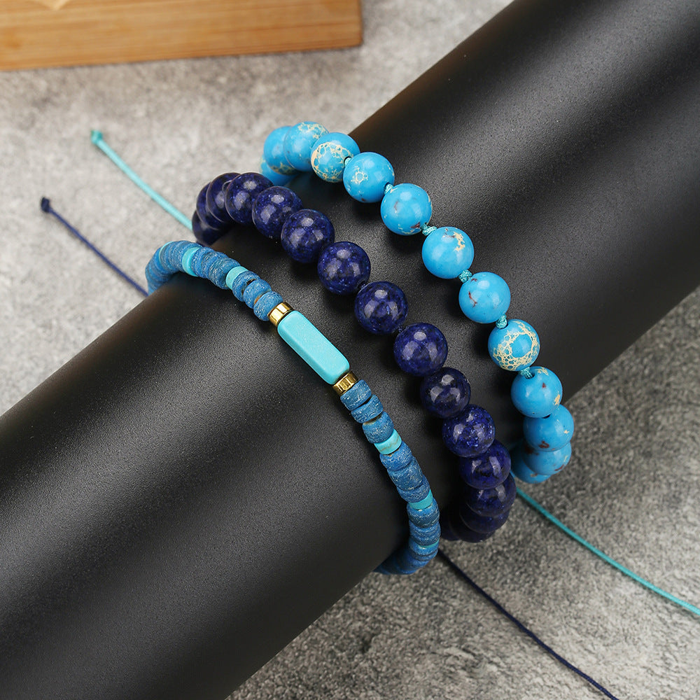 Bohemian Round Natural Stone Handmade Stretch Bracelet Unisex