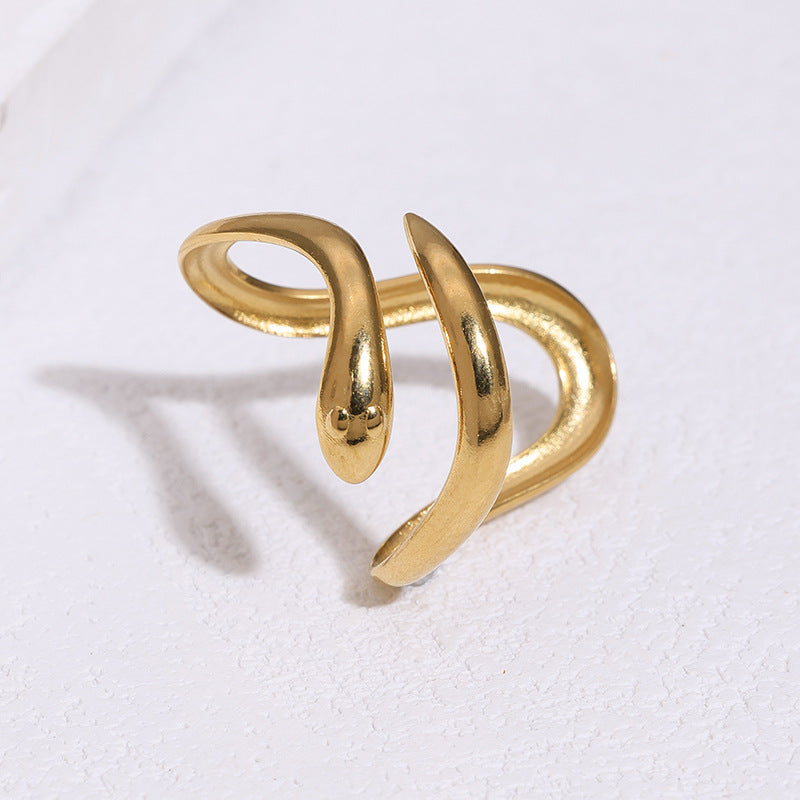 Minimalist Women's 18K Gold Plated Stainless Steel Irregular Geometric Ring