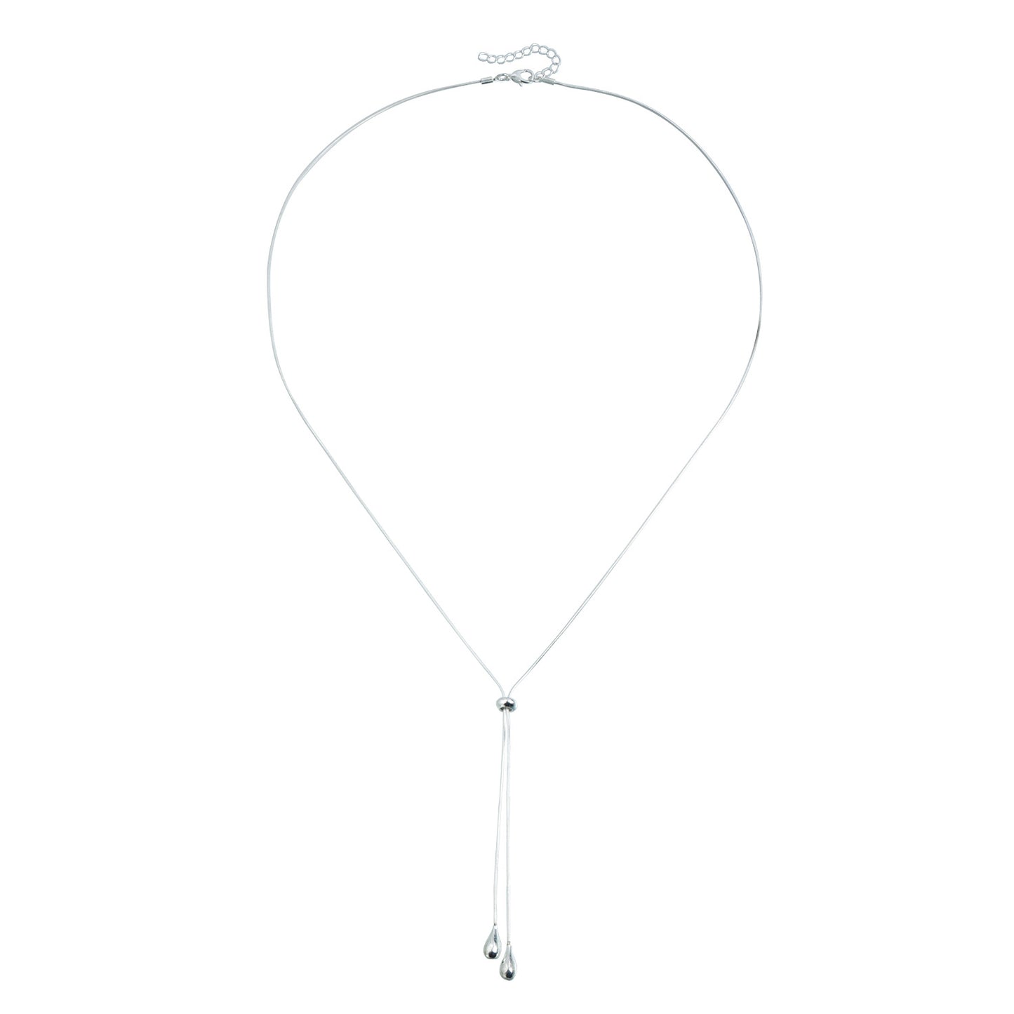 Minimalist Geometric Teardrop Iron Plated Alloy Pendant Snake Chain Necklace for Women and Men