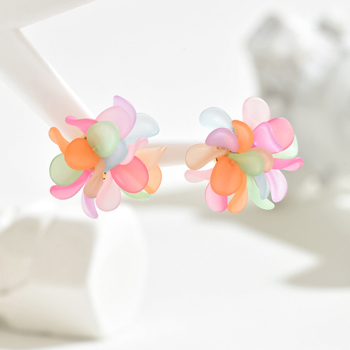 Pendientes acrílicos florales minimalistas para mujer con forma geométrica, cierres de aleación de zinc y postes de acero inoxidable, diseño dulce inspirado en el bosque