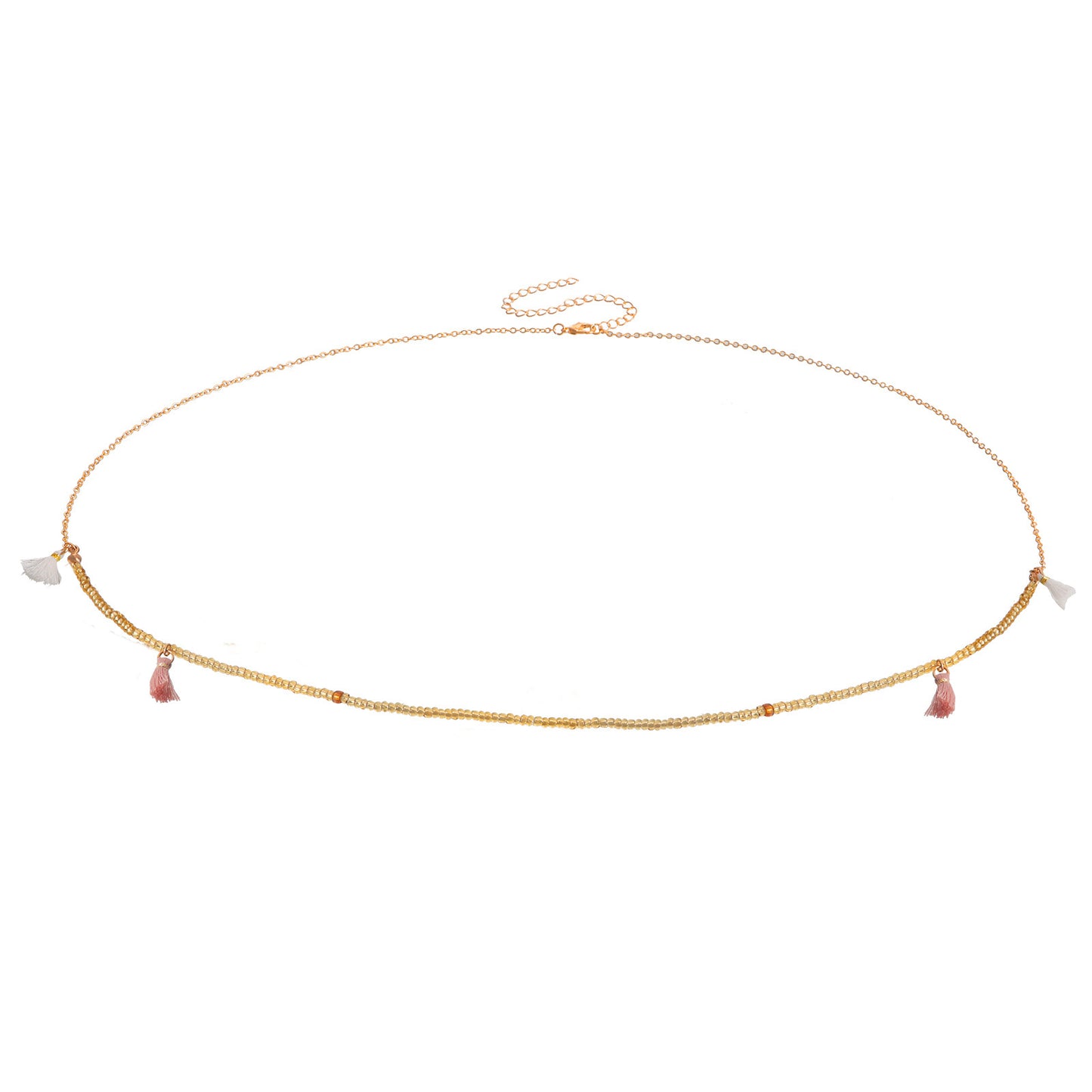 Minimalist Tassel Waist Chain for Women with 3mm Metal Beads and Adjustable Length