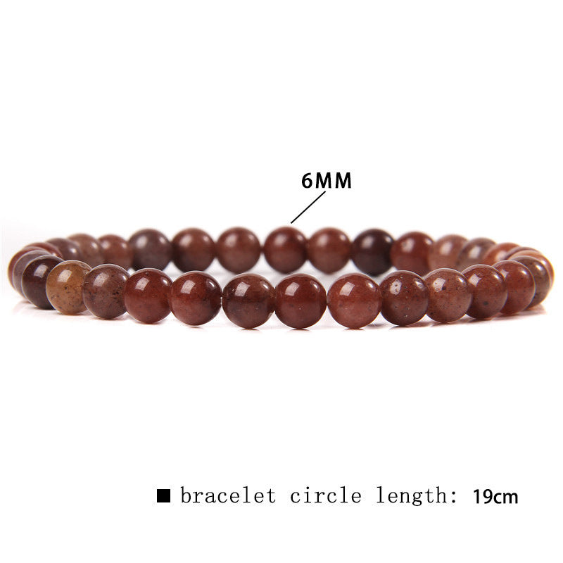Elegant Casual Geometric Natural Agate Beaded Bracelet Unisex 6mm