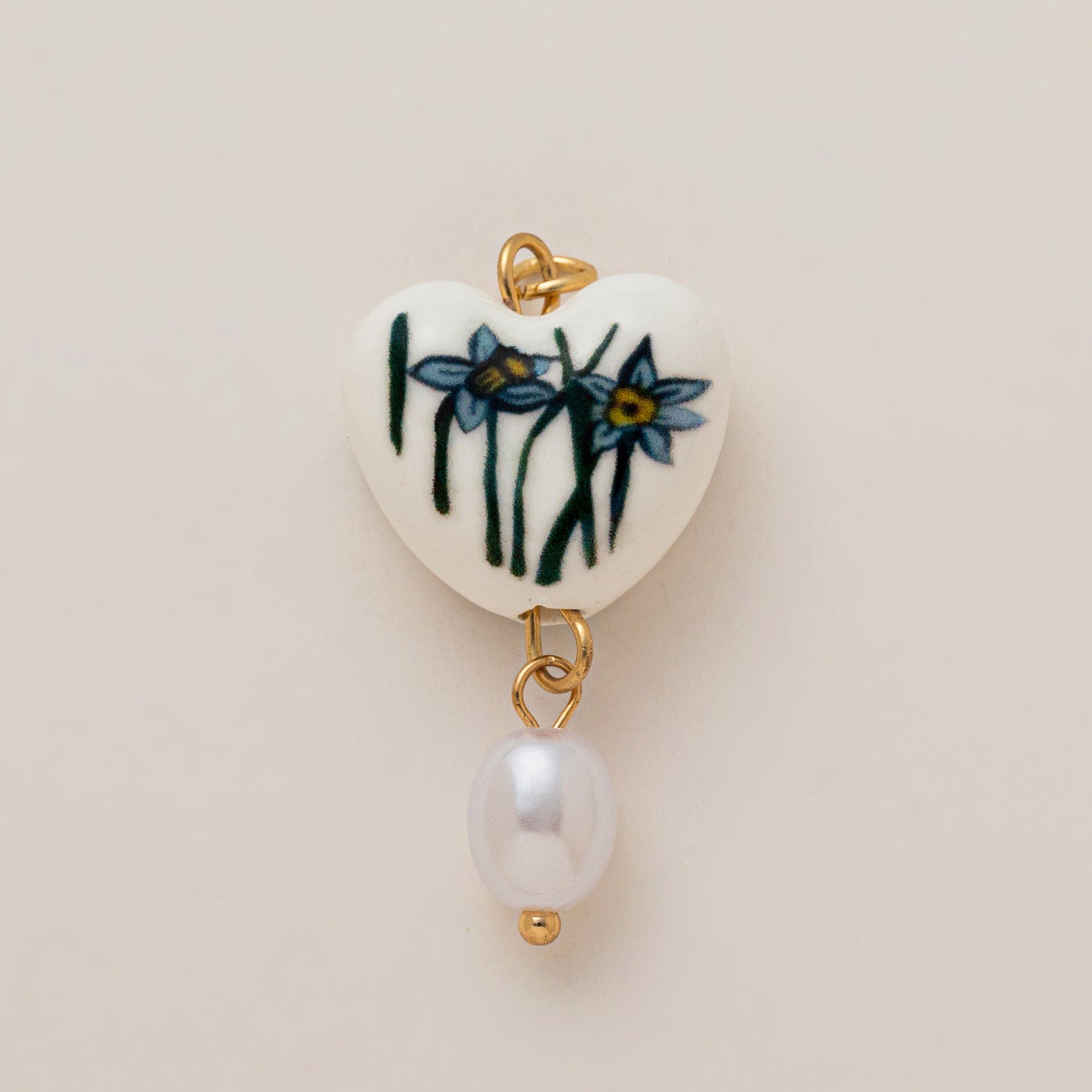 Elegant Casual Geometric Heart Ceramic Drip Oil Plated Necklace with Natural Baroque Pearl