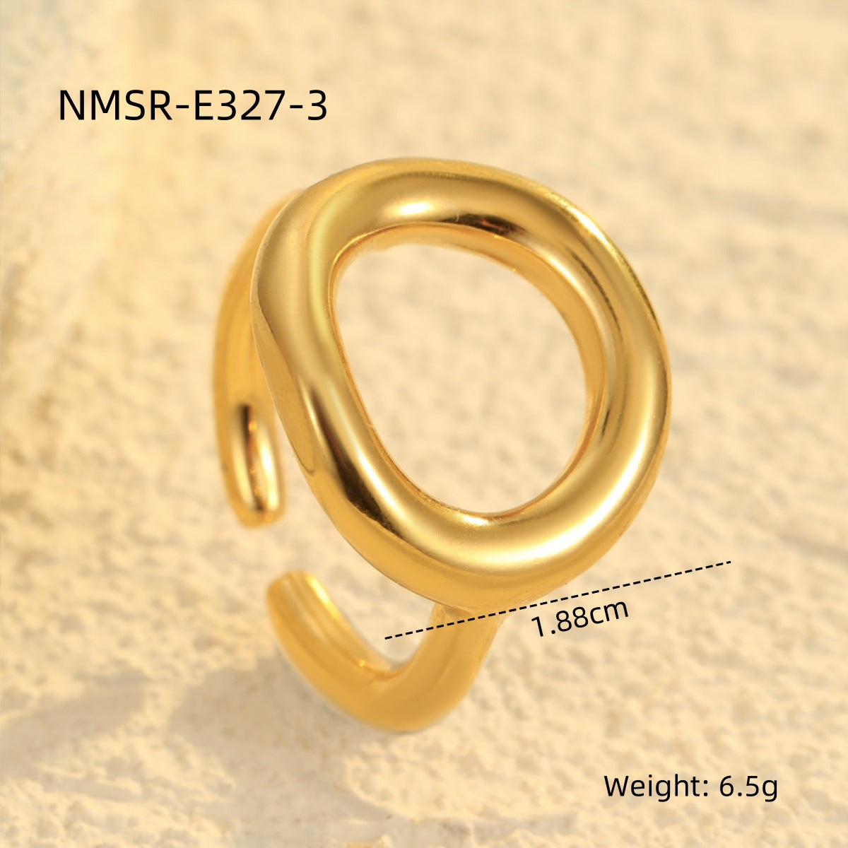 Anello Minimalista Geometrico da Donna in Acciaio Inossidabile con Finitura Galvanica, Design a Fascia Aperta Regolabile