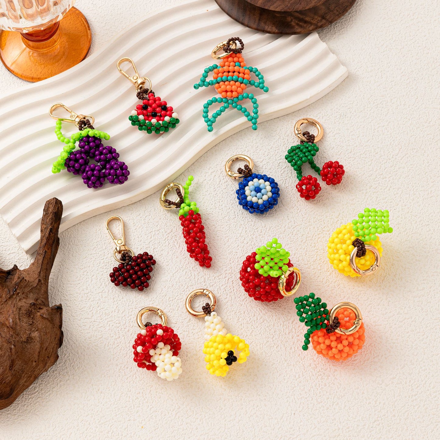 Vintage 18K Gold Plated Alloy Fruit Series DIY Charm Bar