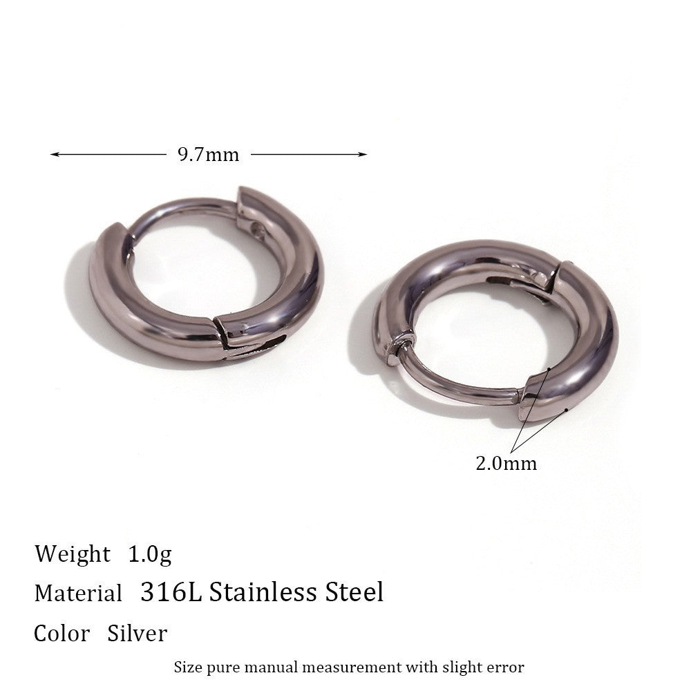 Minimalist Geometric Stainless Steel Ear Cuffs and Hoop Earrings with 18K Gold Plating for Women