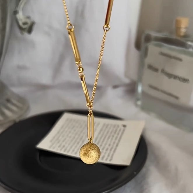 Minimalist Animal-Shaped Titanium Steel Plated Clavicle Necklace for Women with Matte Finish and Irregular Design