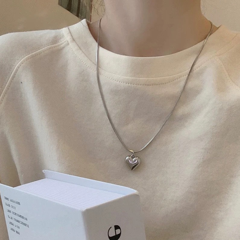 Sweet Heart Titanium Steel Plated Necklace for Women