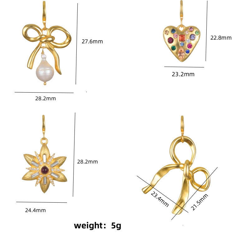 Minimalist 18K Gold Plated Titanium Steel Heart Pendant with Pearl Charm Bar