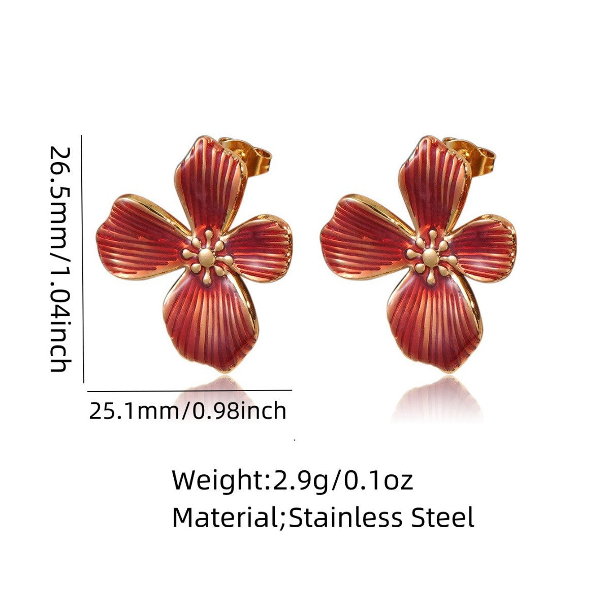 Orecchini vintage eleganti in acciaio inossidabile a goccia smaltata floreale con nappe