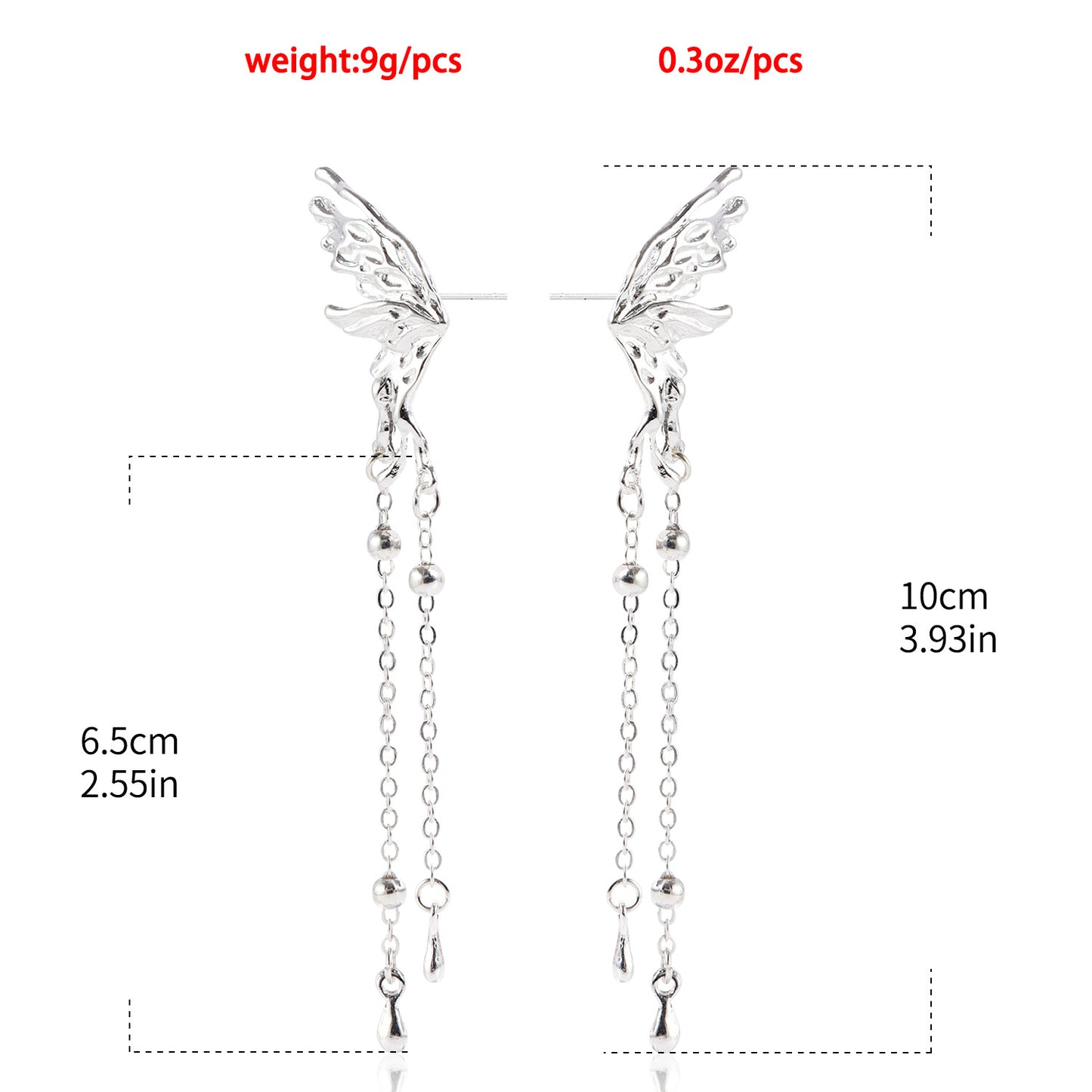 Elegant Butterfly-Shaped Dangle Earrings for Women in Alloy with Plated Finish, Fashion-Forward Geometric Design