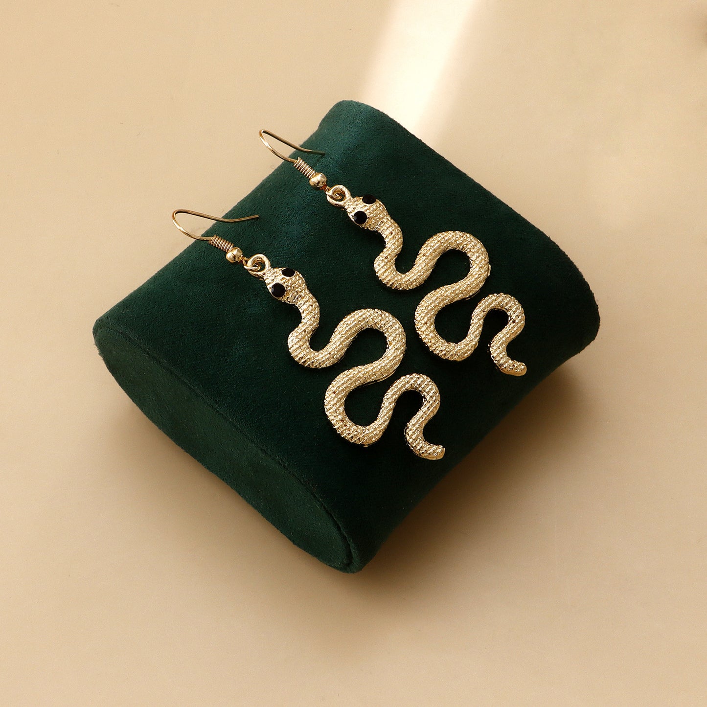 Vintage Snake-Shaped Geometric Alloy Earrings for Women with Plated Finish