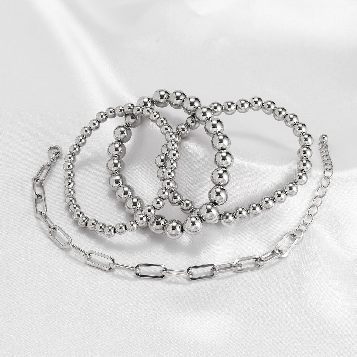 Minimalist Geometric Woven Metal Bracelet with Hollow Out Design for Women