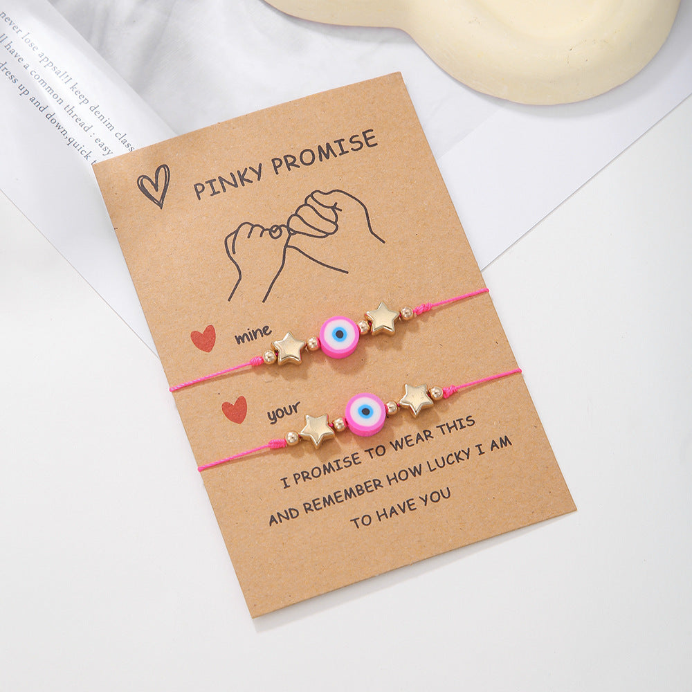 Geometric Star Acrylic Braided Adjustable Bracelet