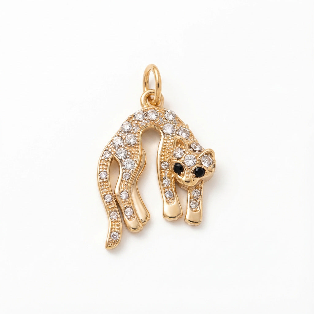 18K Gold Plated Brass Animal Charm Bar Necklace for Unisex