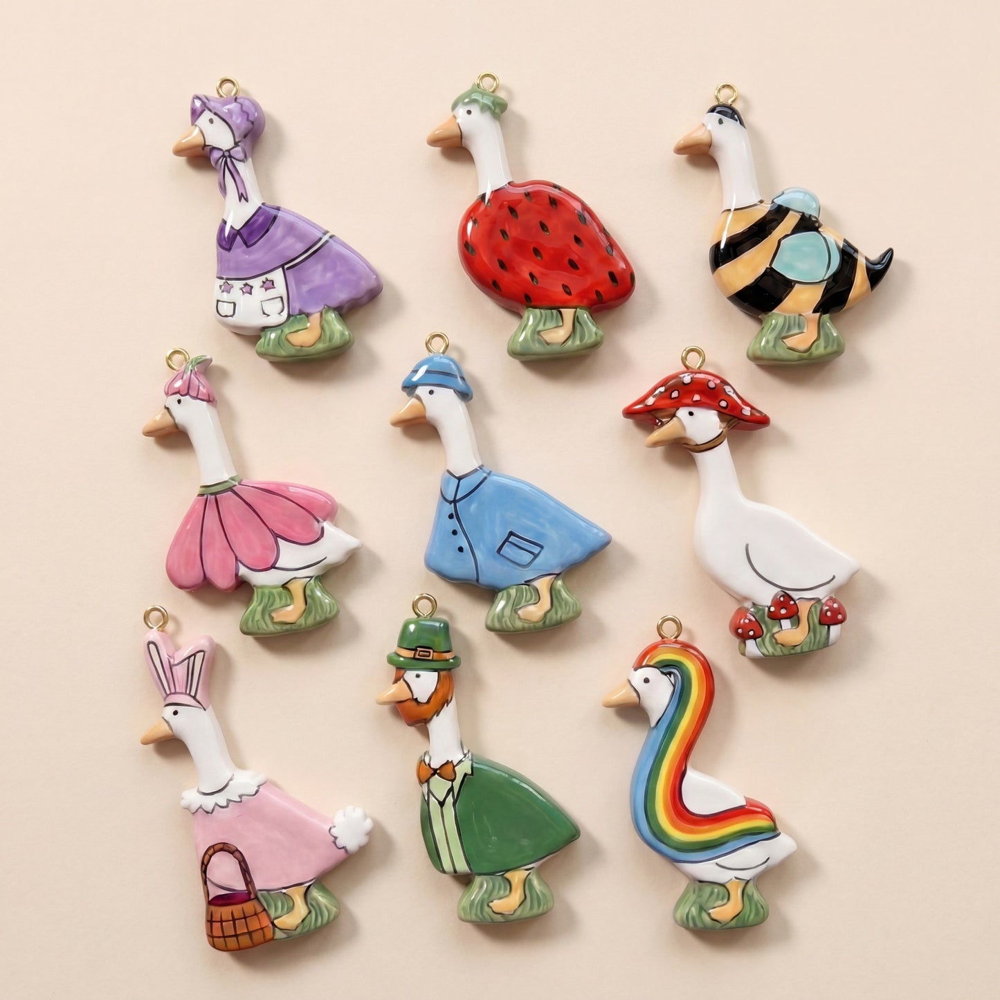 Sweet Cartoon Animal Stainless Steel 18K Gold Plated PVD Charm Bar