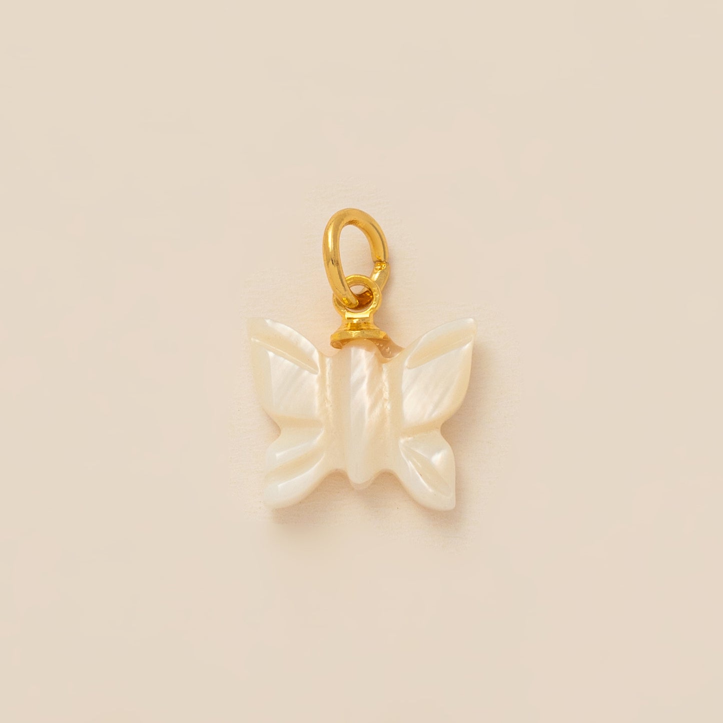 Vintage 18K Gold Plated Stainless Steel Butterfly Pendant Charm Bar PVD