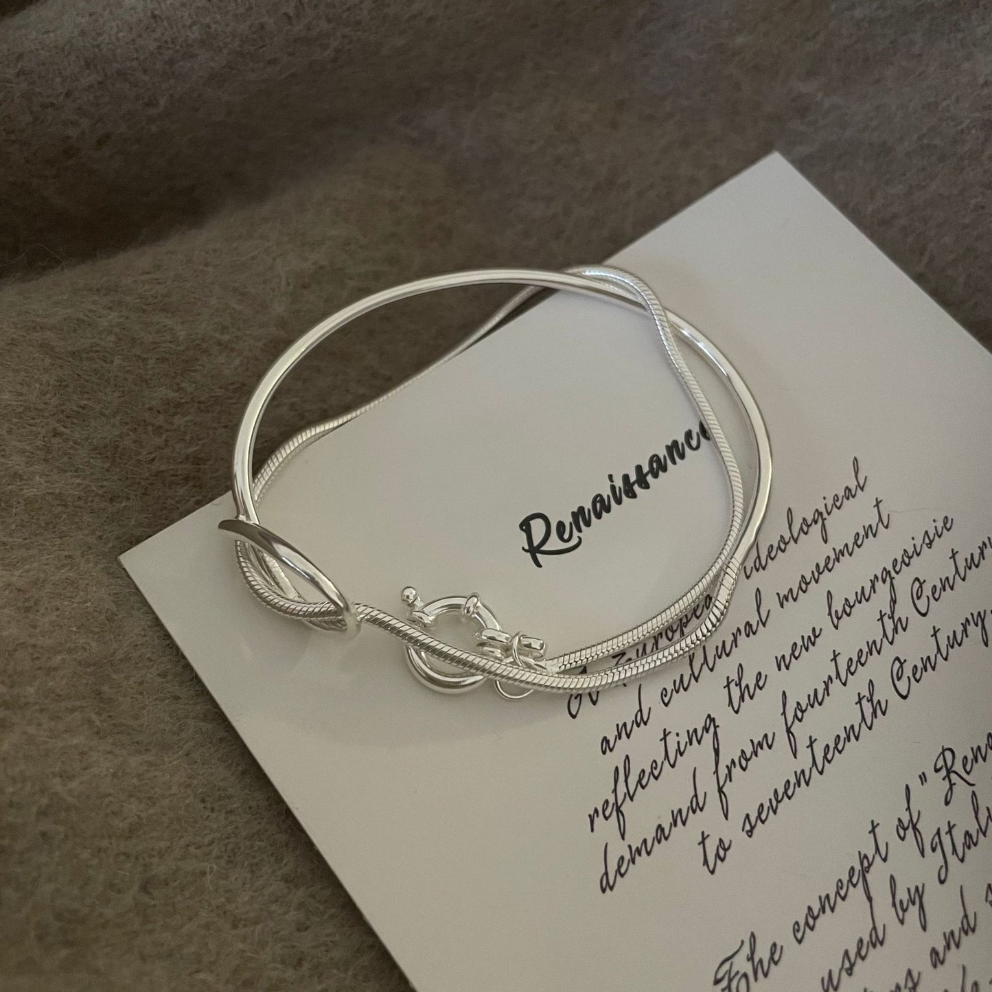 Minimalist 925 Sterling Silver Plated Geometric Irregular Bracelet for Women
