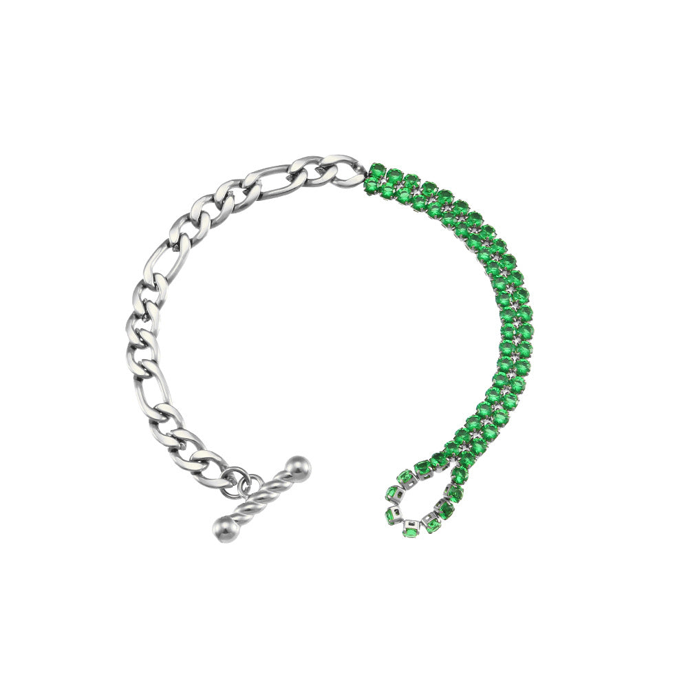 Set collana e bracciale da donna placcati in acciaio inossidabile geometrico minimalista