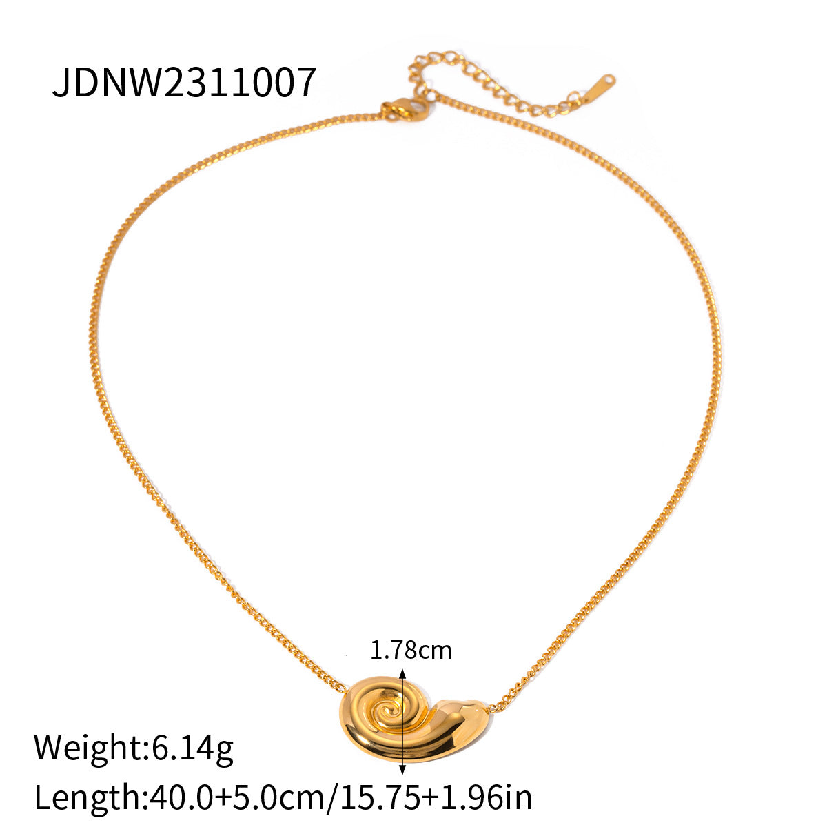 Ins Style Seashell and Starfish Pendant Necklace in Stainless Steel with Plated Finish for Women