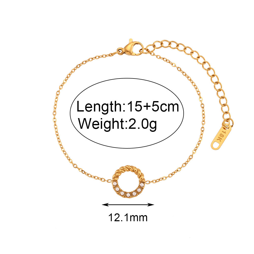 Collana pendente a cerchio ritorto geometrico minimalista in acciaio inossidabile da donna con pendente in acciaio al titanio e finitura galvanica