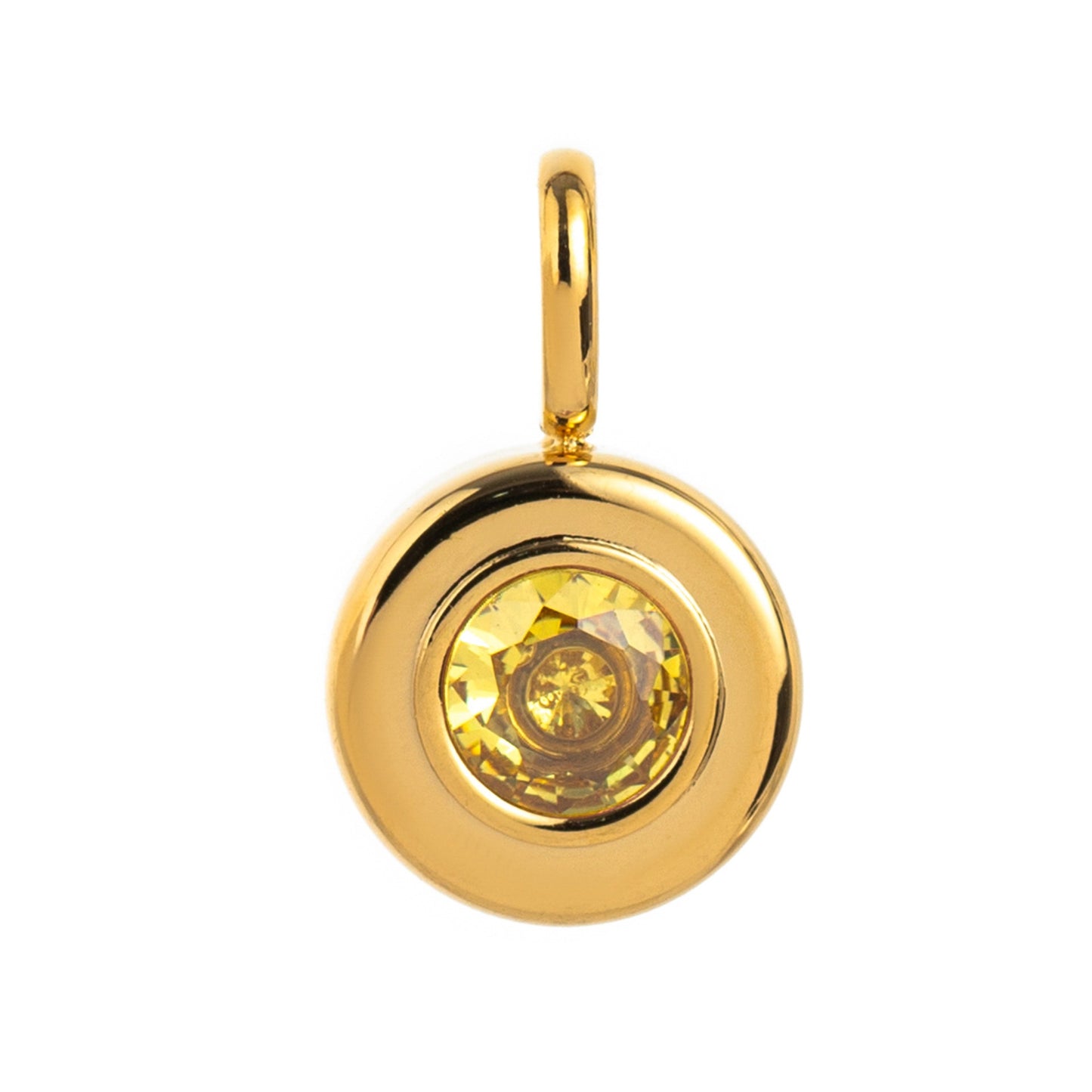 18K Gold Plated Stainless Steel Geometric Birthstone Charm Bar with Cubic Zirconia PVD Coating for DIY Shoe Accessories