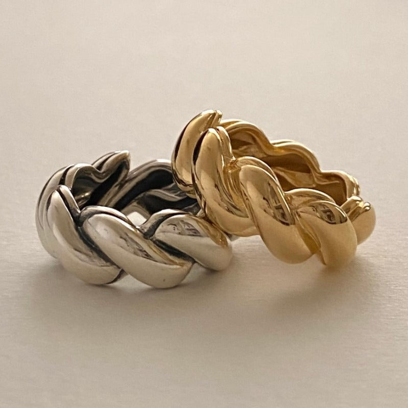 Minimalist Heart-Shaped 925 Sterling Silver Ring for Women with Rope Knot Detail and Vintage-Inspired Design