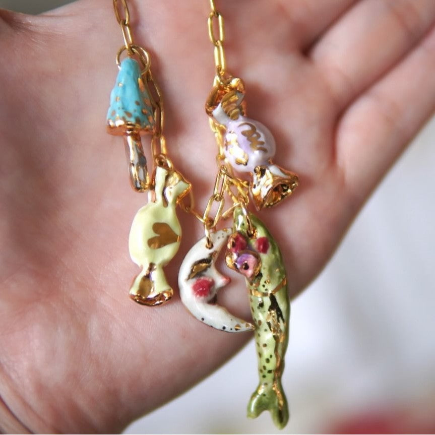 Vintage 18K Gold Plated Round Brass Drip Oil Candy Charm Bar