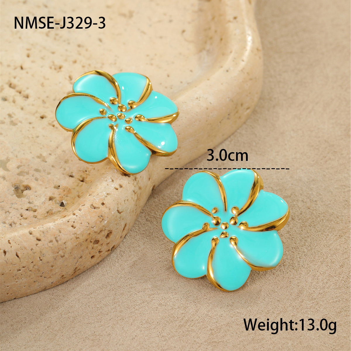 Pendientes Florales Minimalistas de Acero Inoxidable con Acabado Esmaltado para Mujer Diseño Geométrico de Pétalos Joyería de Oficina de Moda