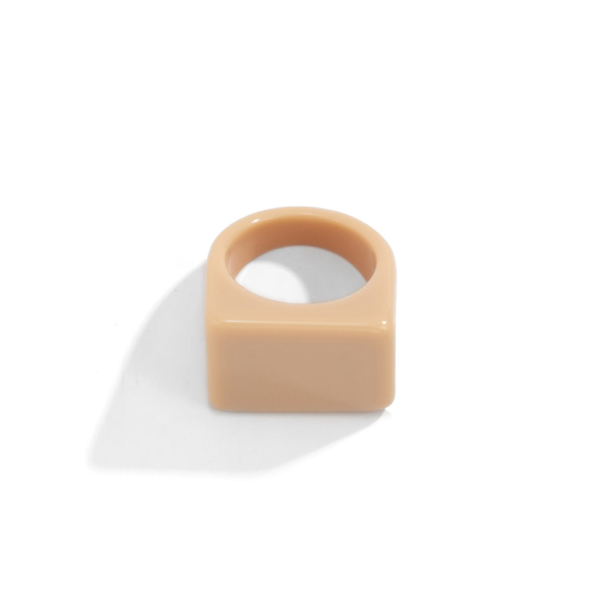 Minimalist Geometric Square Resin Ring for Women