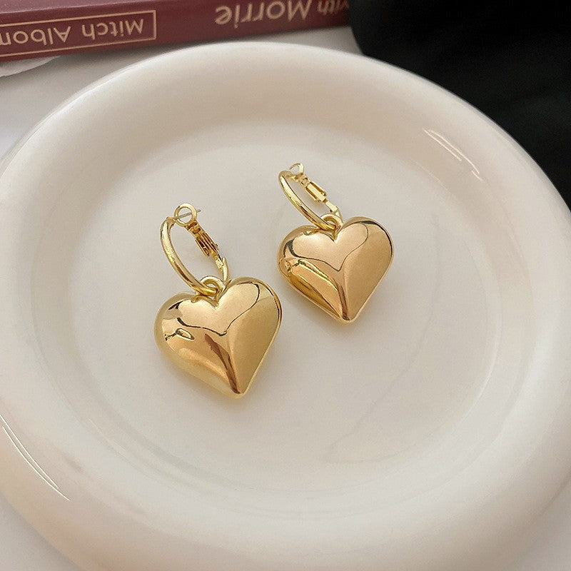 Vintage Geometric Metal Stud Earrings with Round Pearl Accents and Silver-Plated Posts for Women