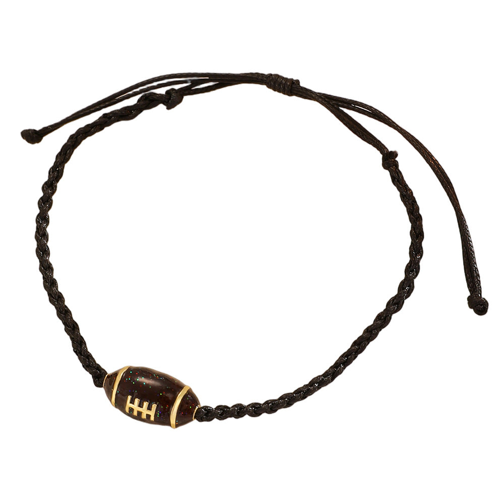Sporty Plated Mixed Materials Adjustable Woven Bracelet Charm Bar