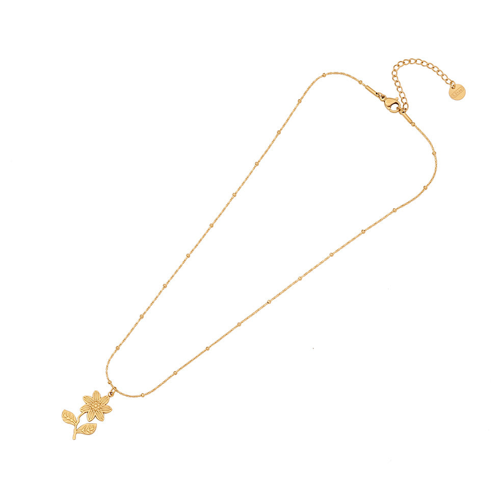Collana con Ciondolo a Mano Rosa Geometrica Vintage in Acciaio Inossidabile con Design Ispirato ai Tarocchi