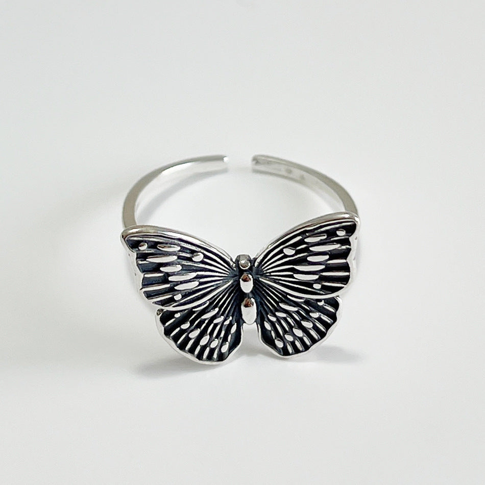 Anello a farfalla minimalista in argento sterling 925 per donna