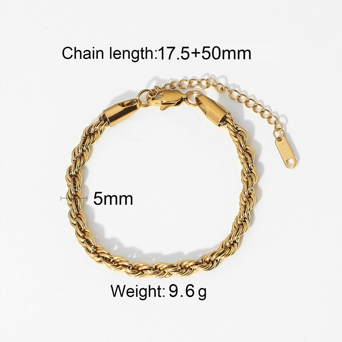 18K Gold Plated Stainless Steel Round Geometric Cubic Zirconia Bracelet