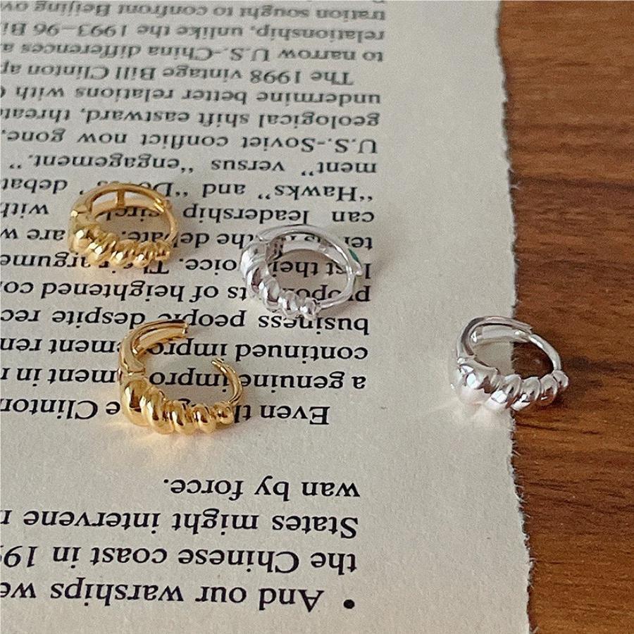 Minimalist Rotating Letter-Shaped Earrings for Women in 925 Sterling Silver with Gold Plating