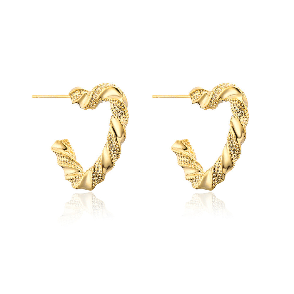 Minimalist Heart-Shaped Copper Earrings with 18K Gold Plating and 925 Sterling Silver Posts for Women