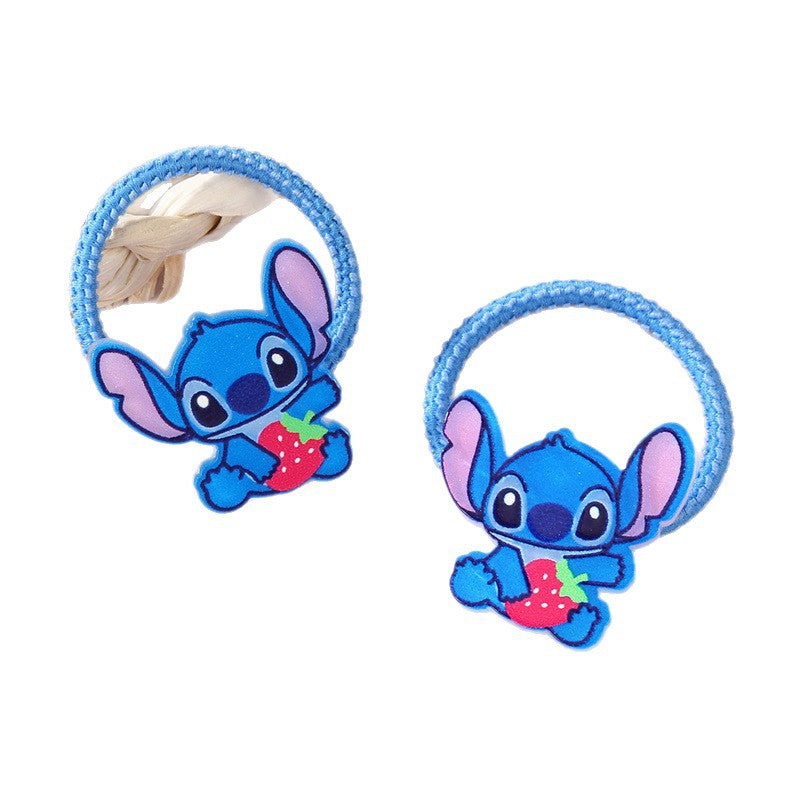 Cartoon Character Hair Tie for Kids with Knitted Fabric Construction in Pastel Macaron Color Palette Minimalist Style
