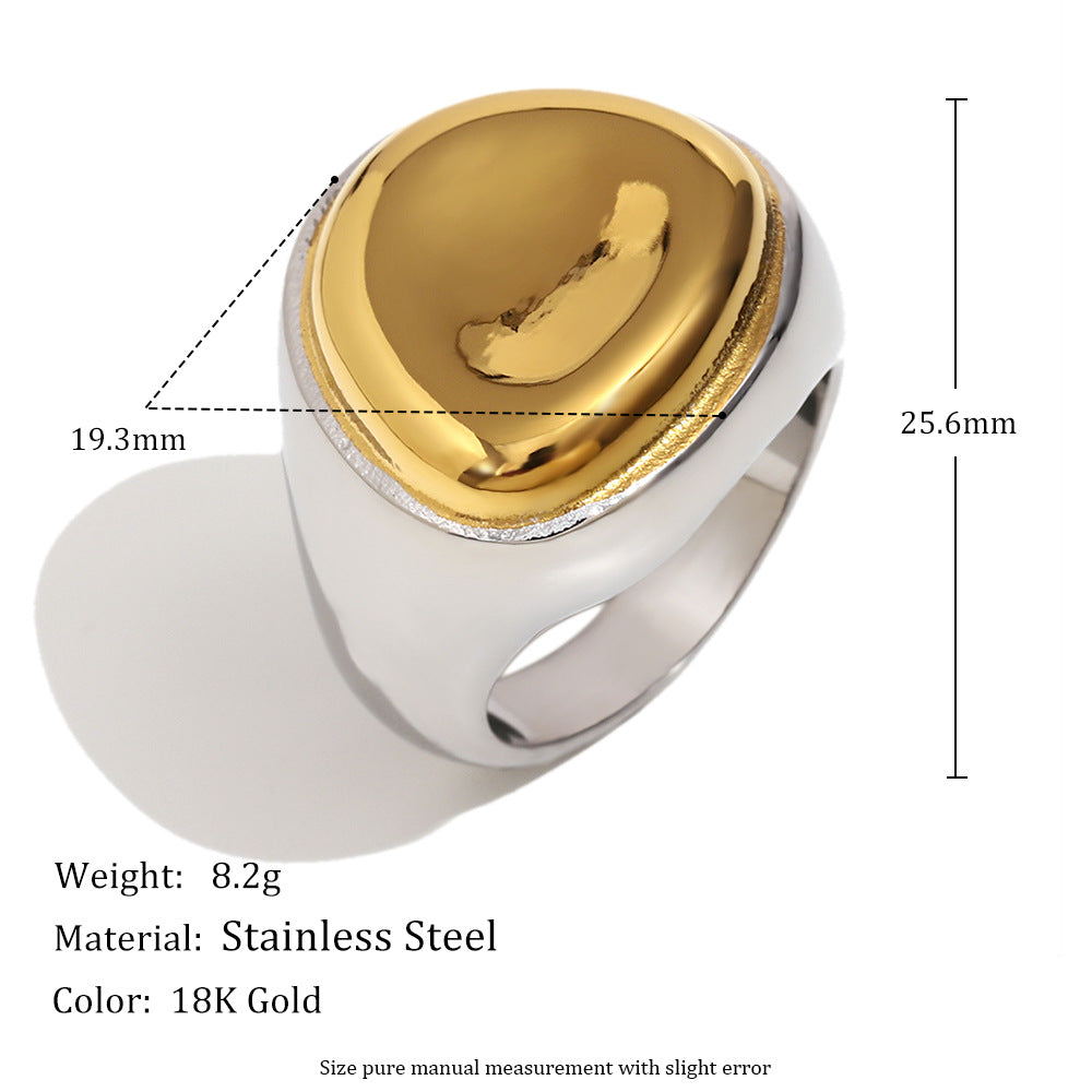 Anello Geometrico Minimalista in Acciaio Inossidabile con Placcatura in Oro 18K da Donna
