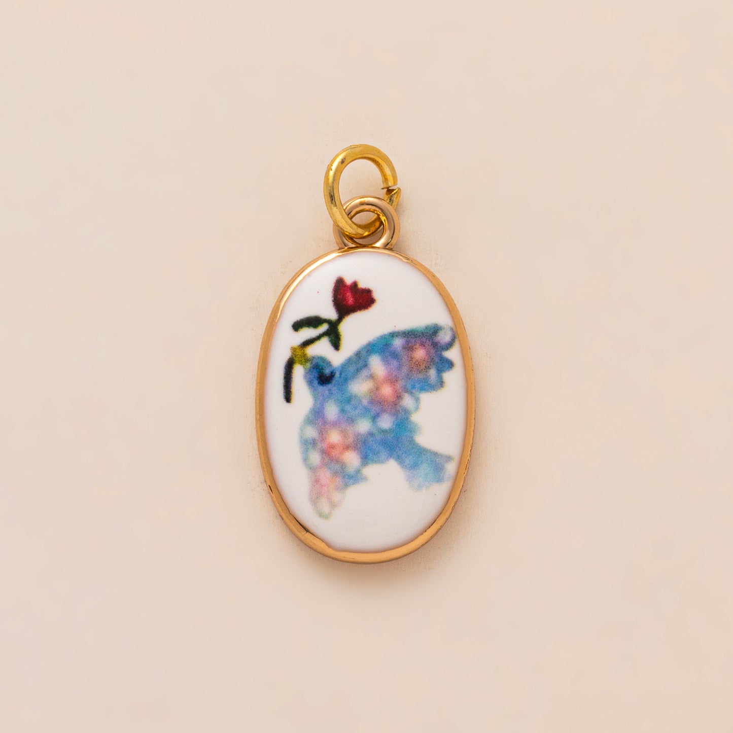 Vintage 18K Gold Plated Cartoon Drip Oil Brass Charm Bar Pendant for Women