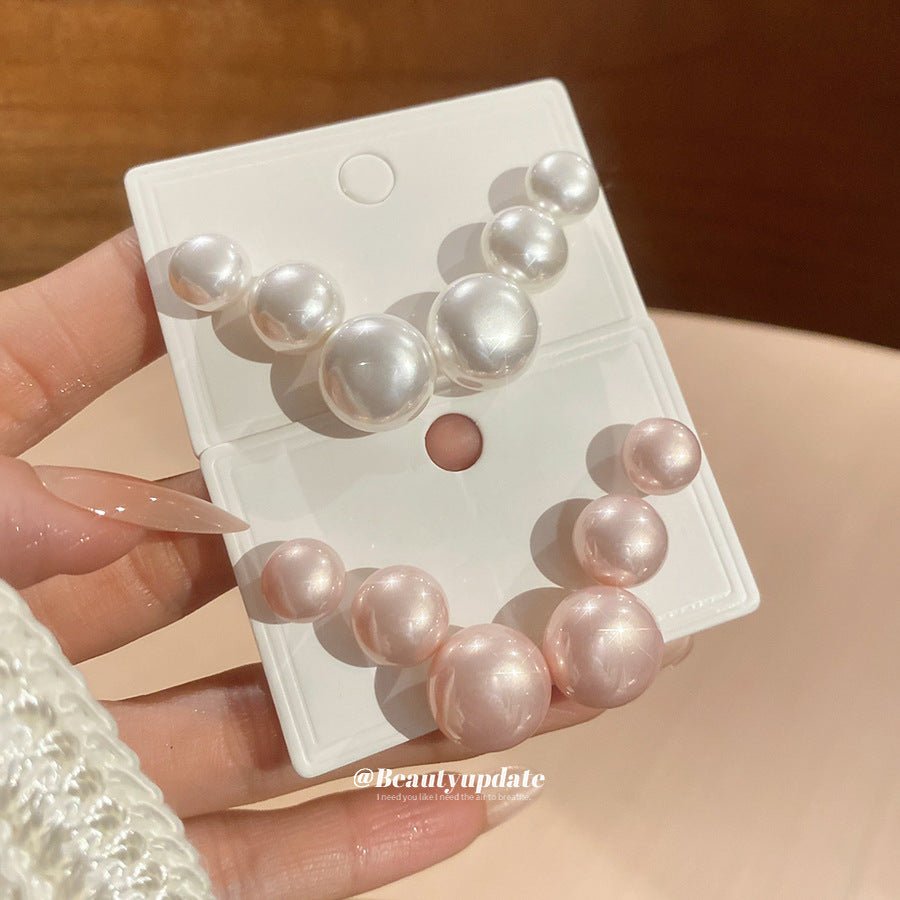 Orecchini a perno con perla tonda, eleganti e minimalisti, con perni in acciaio placcato, per donna, gioiello chic da ufficio per l'uso quotidiano