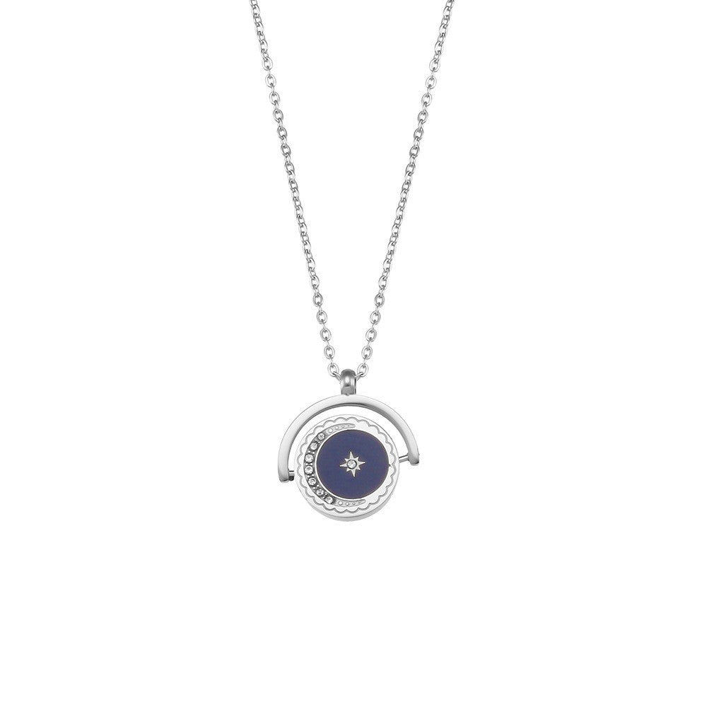 Collar con colgante minimalista de corazón de acero de titanio con chapado en oro de 18K y acabado esmaltado para mujer