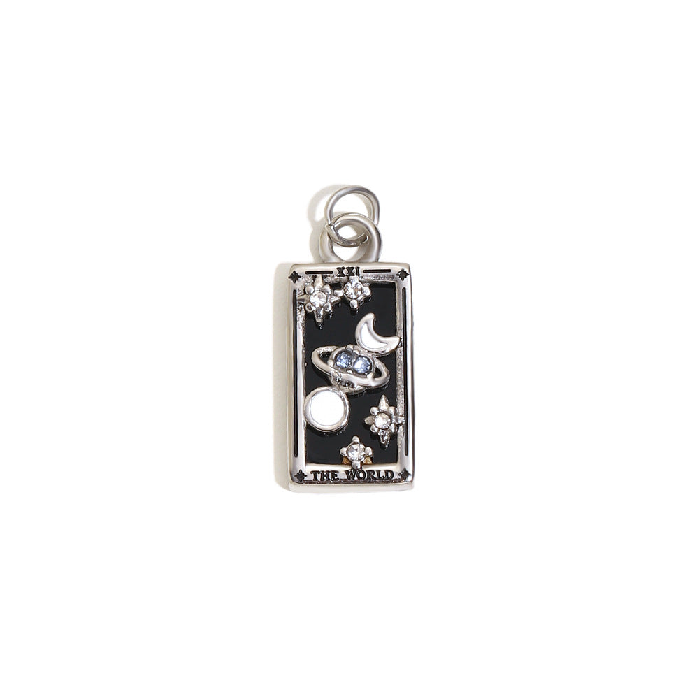 Fashionable Geometric Sun Star Tarot Pendant Necklace in Stainless Steel with 18K Gold Plating